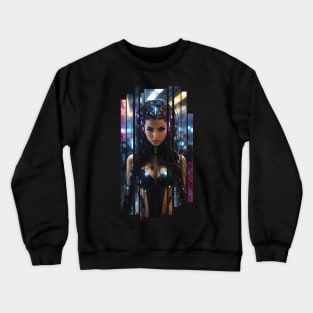 Futuristic Cyber Girl! Crewneck Sweatshirt